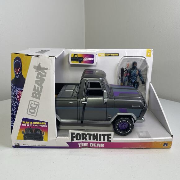 Jazwares Fortnite The Bear Vehicle Party Trooper Figure 4 in Set FNT1019 New - Picture 1 of 6